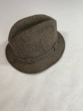 Stevens Branded tweeed fedora‎ Pink Satin-Lined Hat Interior